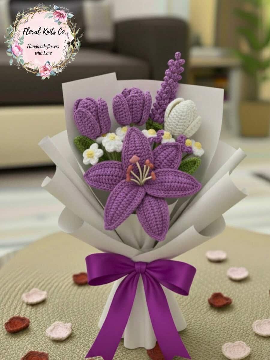 Crochet Lilac Bouquet